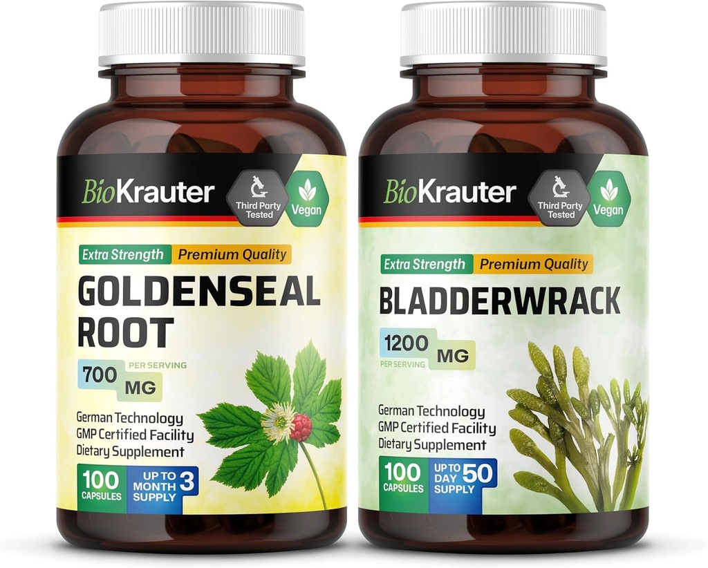 BIO KRAUTER Goldenseal 100 Kapseln & Bladderwrack 100 Kapseln