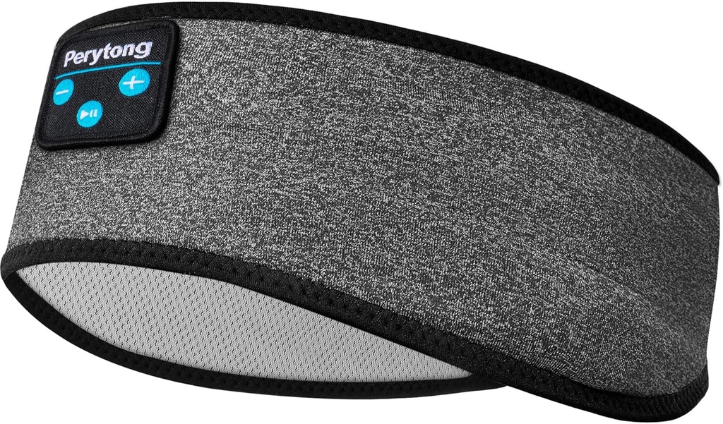 Perytong Bluetooth Sleep Headphones Headband - Soft Elastic Comfortable Headband, Gifts for Men, Women, Teenagers