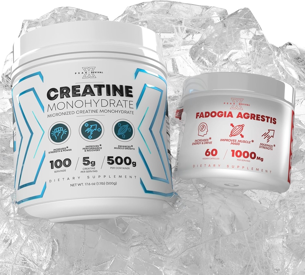 Performance Micronized Creatine Monohydrat Pulver Supplement + Fadogia Agrestis Glutenfrei, Non-GMO, Vegan