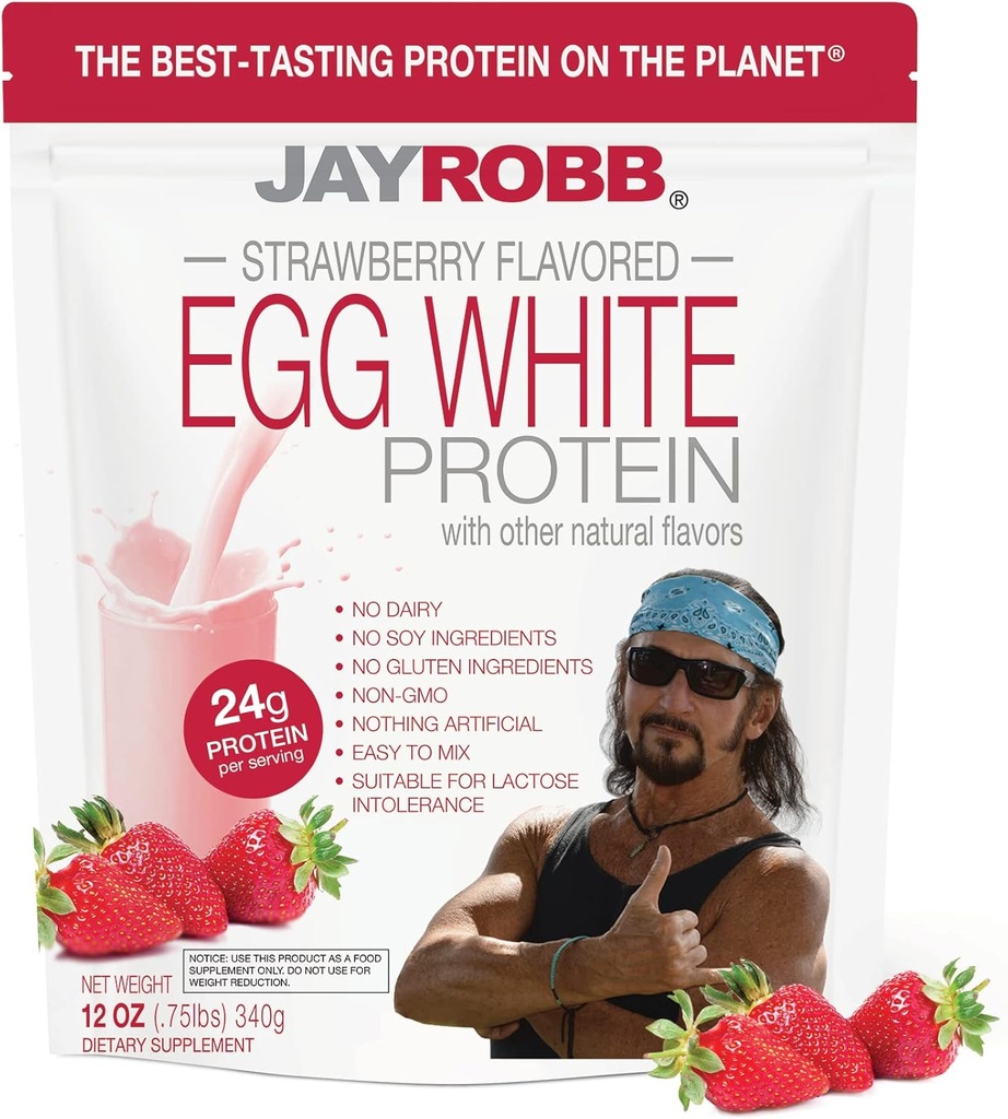 Jay Robb - Eiweiß-Protein-Pulver, Äußerst lecker, Erdbeere, 10 Portionen (12 oz)