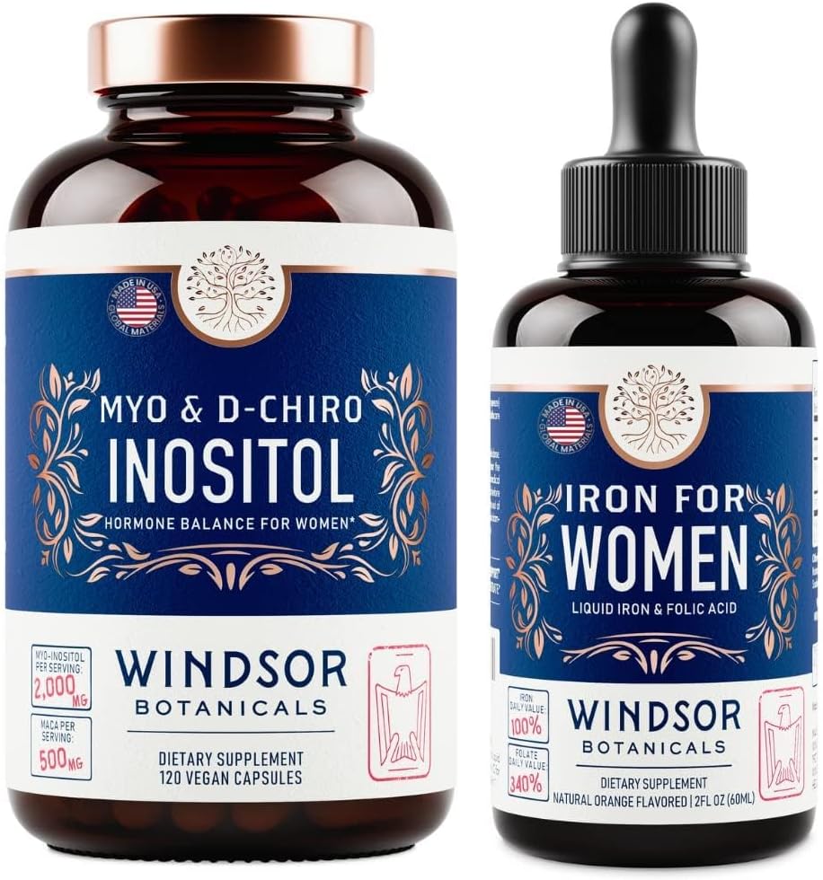 WINDSOR BOTANICALS Inositol und Frauen Eisenfruchtbarkeit und Schwangerschaft Unterstützung Bundle