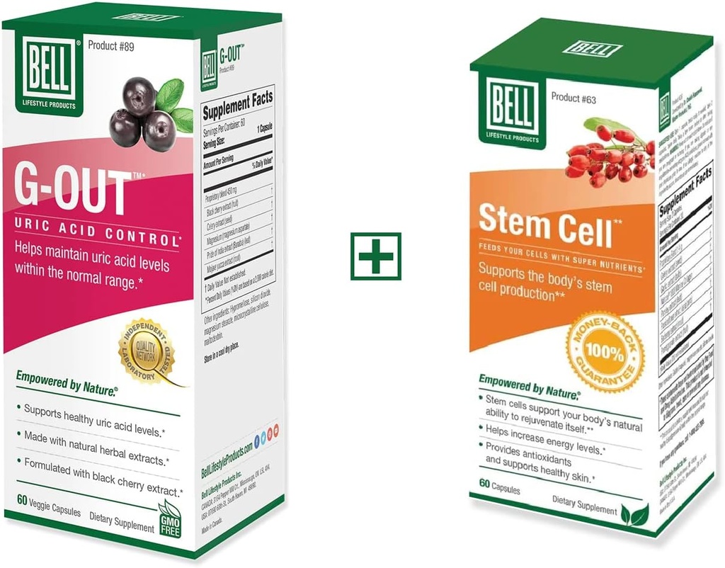 Bell Bundle - Stammzellen-Ergänzungen & G-Out Uric Acid Cleanse - 25 Jahre Rund um die Welt, direkt vom Hersteller verkauft