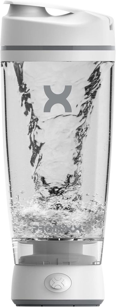 Promixx Original Shaker Bottle - Batteriebetrieben für glatte Protein Shakes - BPA Free, 20oz Cup (White)