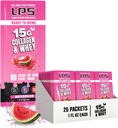 LPS Liquid Collagen & Whey Protein Supplement - Non-GMO Drink, Sugar-Free - fördert gesunde Haut und Haar für Männer & Frauen, Wassermelone, Single Serve (50 Packets)