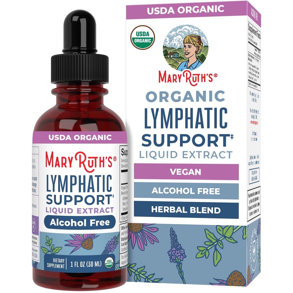 MaryRuth Organics Lymphatic Support Drops | USDA Organic Lymphatic Cleanse Immun Support Supplement| Lymphatic Support mit Echinacea & Elderberry | Blue Vervain | Vegan | Non-GMO | 30 Servietten