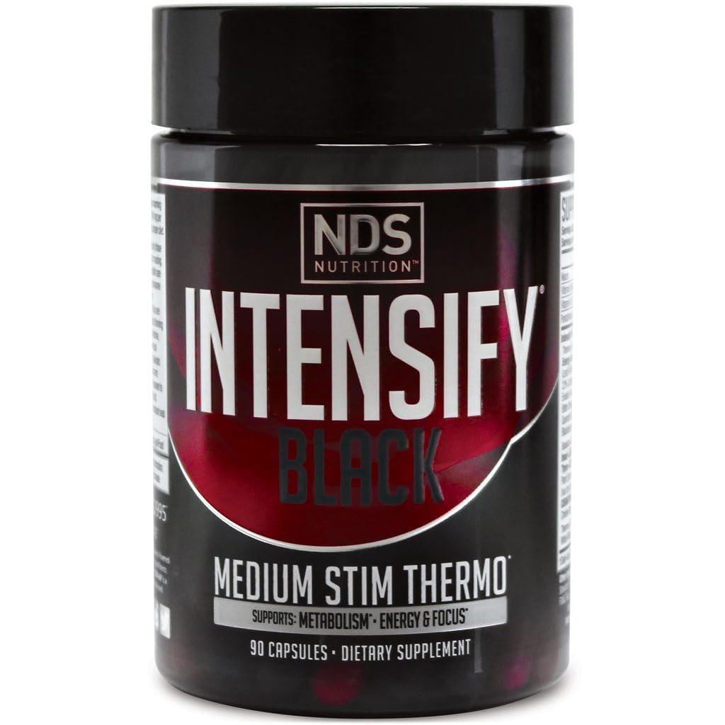 NDS Nutrition Black - Thermogenic Blend with Advantra Z for Fat and Water Loss - Boost Metabolism, Burn Calories, Help Suppress Appetite - Verbesserung von Körperton, Muskeldefinition - 90 Kapseln