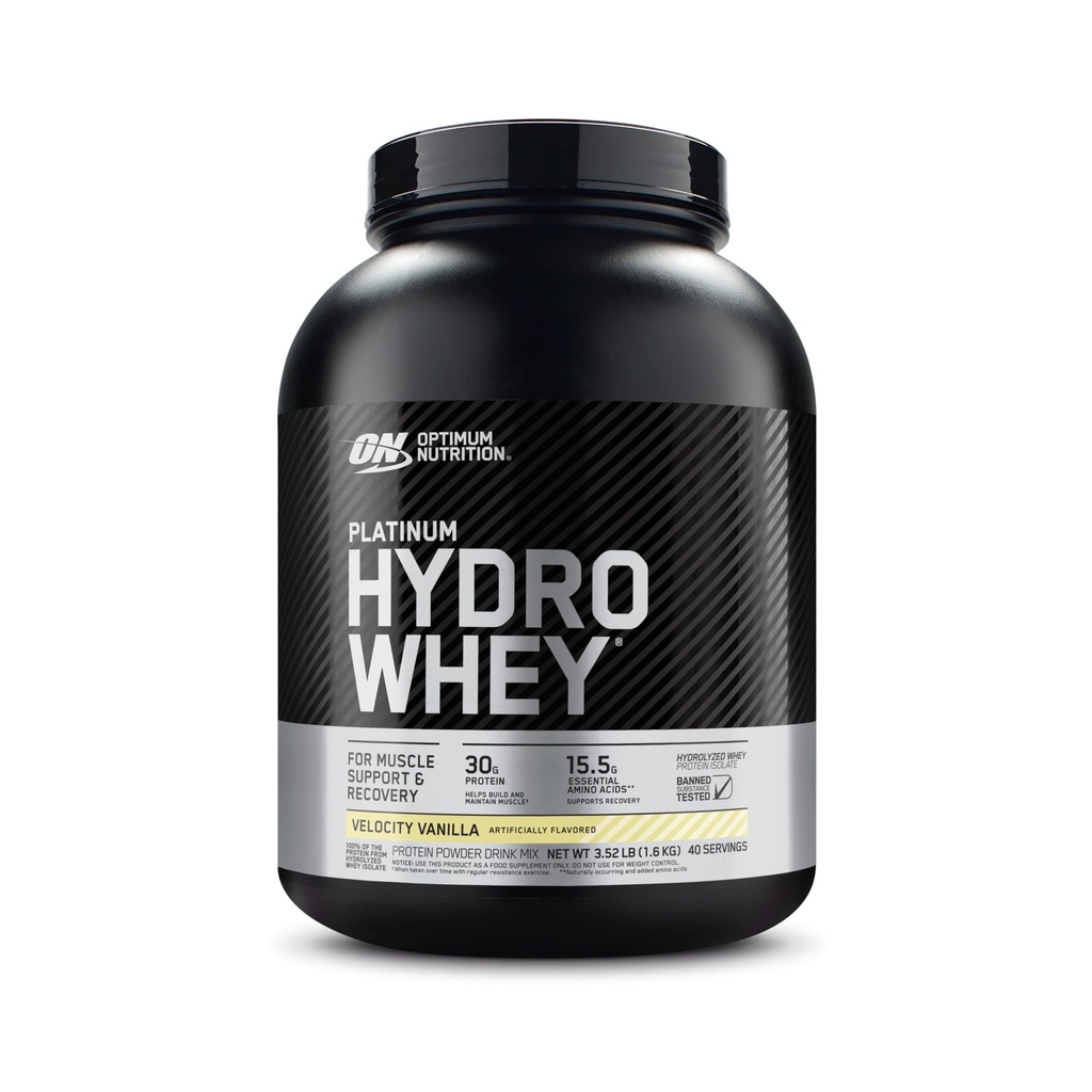 Optimale Ernährung Platinum Hydrowhey Protein Pulver, 100% hydrolysierte Molke Isolierpulver, Geschmack: Velocity Vanille, 3,5 Pfund (Verpackung kann variieren)