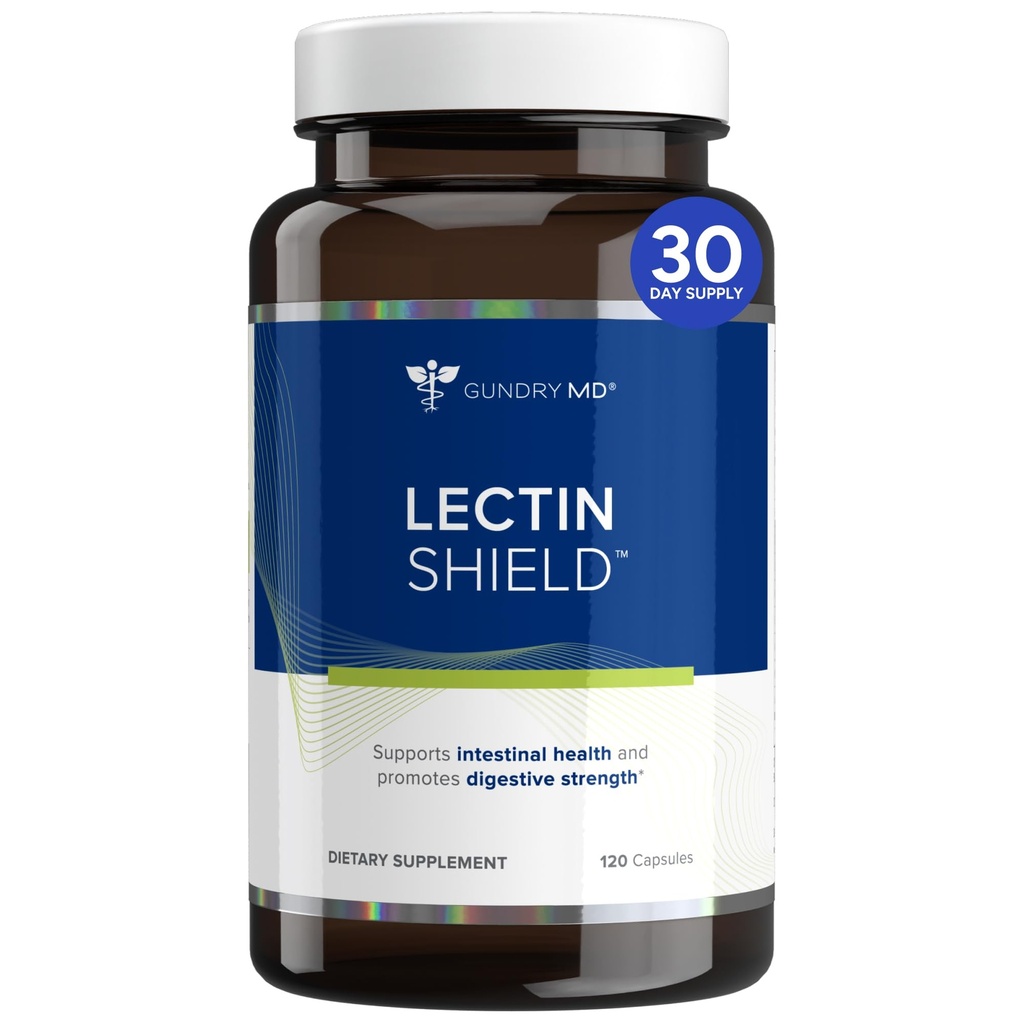 Gundry MD® Lectin Shield, Gut Health and Digestion Supplement, hilft, potenziell schädliche Lectins zu blockieren, unterstützt Verdauungskomfort und Darmgesundheit †*, 30 Tage Versorgung
