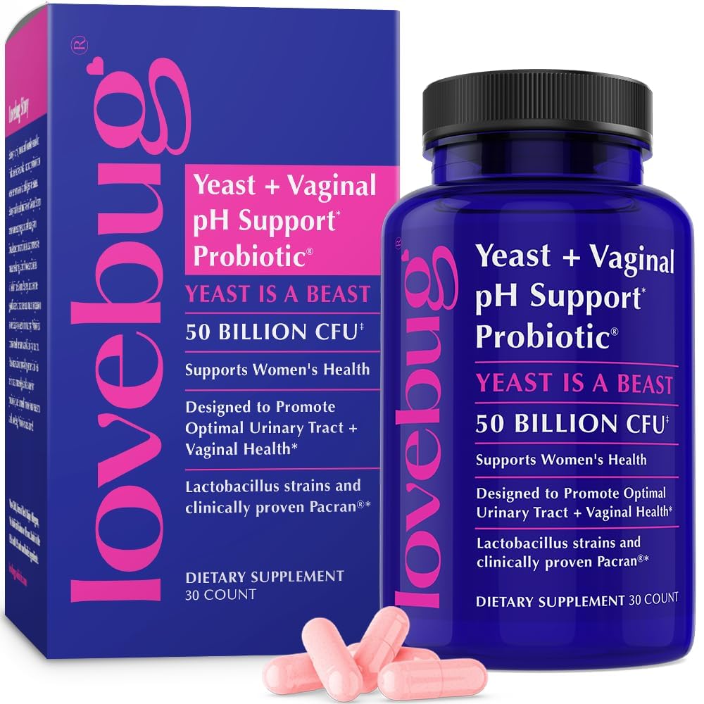 LOVEBUG Probiotics für Frauen mit Pancran® – Multi-Strain Probiotic Supporting UTI, BV, Odor & PH Balance - Vaginale Probiotika für Frauen Intimate Flora & Digestive Health - 30 Kapseln