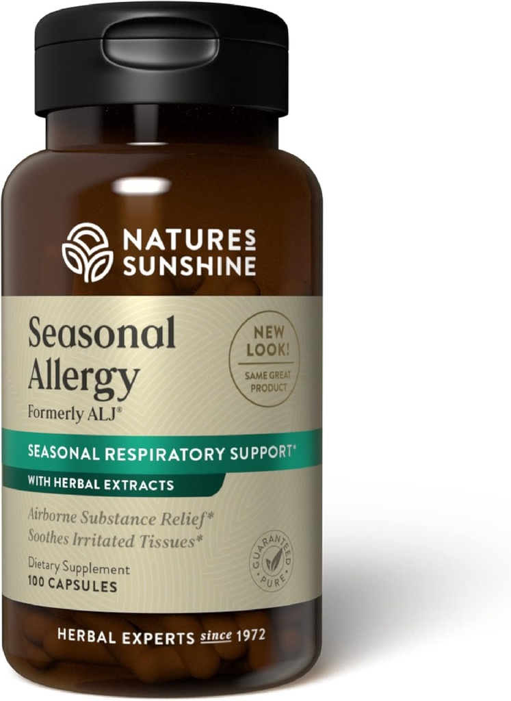 Nature's Sunshine Seasonal Allergy, 100 Capsules | Herbal Respiratory Supplement Hilft den Körper während Saisonveränderungen zu unterstützen