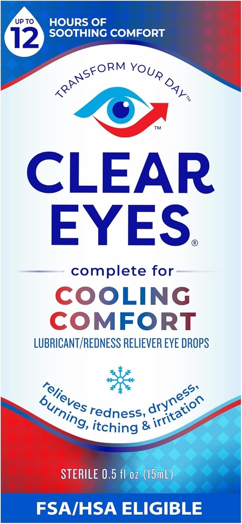 Clear Eyes Cooling Comfort Relief Augentropfen, 0.5 Fl Oz