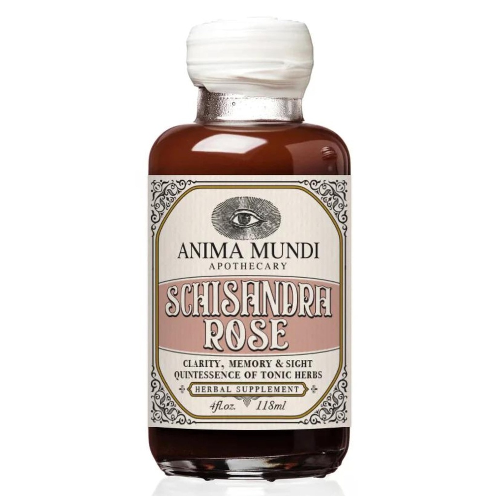 Anima Mundi Apothecary Schisandra Rose Elixir - Liquid Schisandra Berry Adaptogen Supplement mit Wildcrafted Rose Petals for Liver and Kidney Support - Anima Mundi Beauty Supplements (4oz / 120ml)