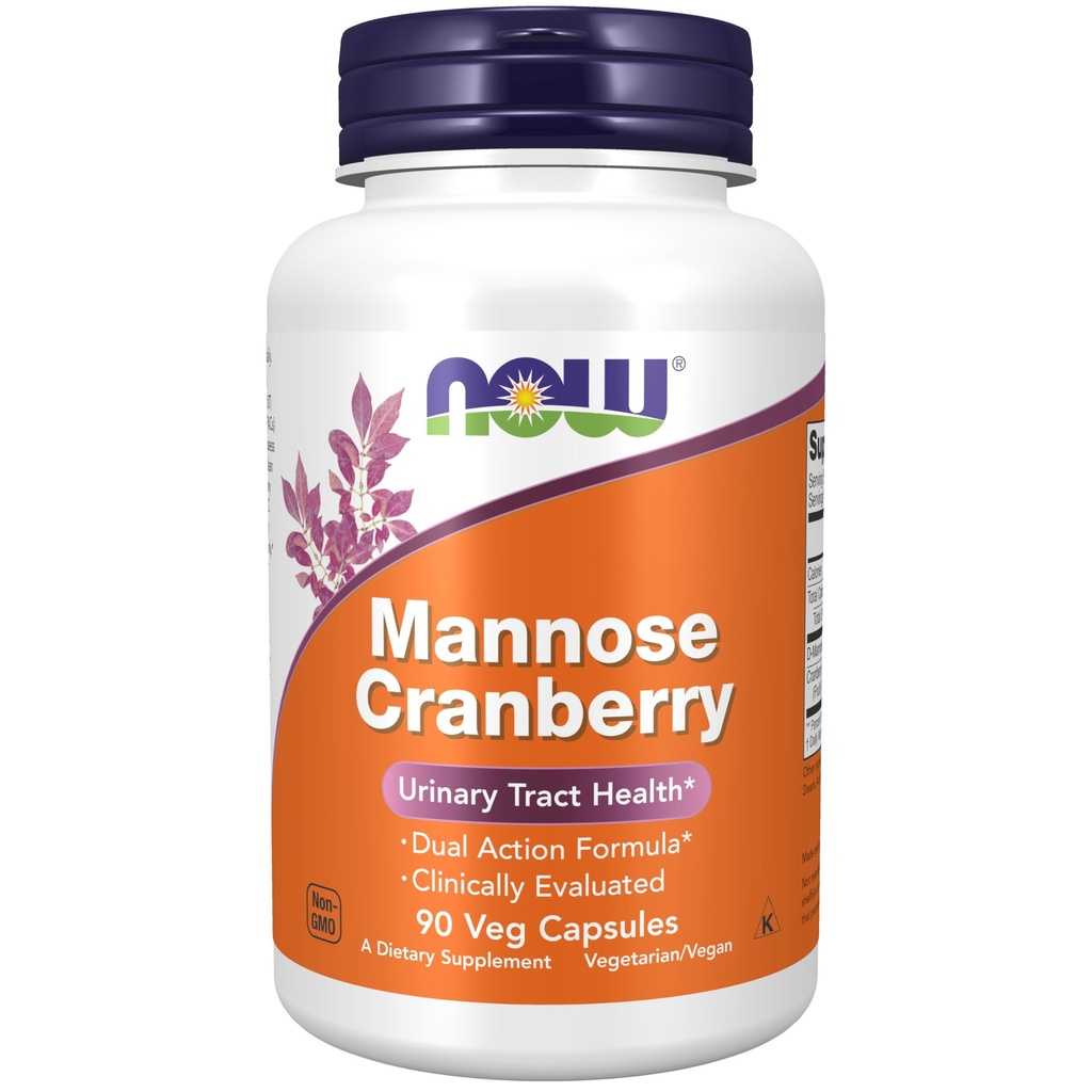 JETZT Nahrungsergänzungsmittel, Mannose Cranberry, Dual Action Formula*, Klinisch bewertet, Urinary Tract Health*, 90 Veg Kapseln
