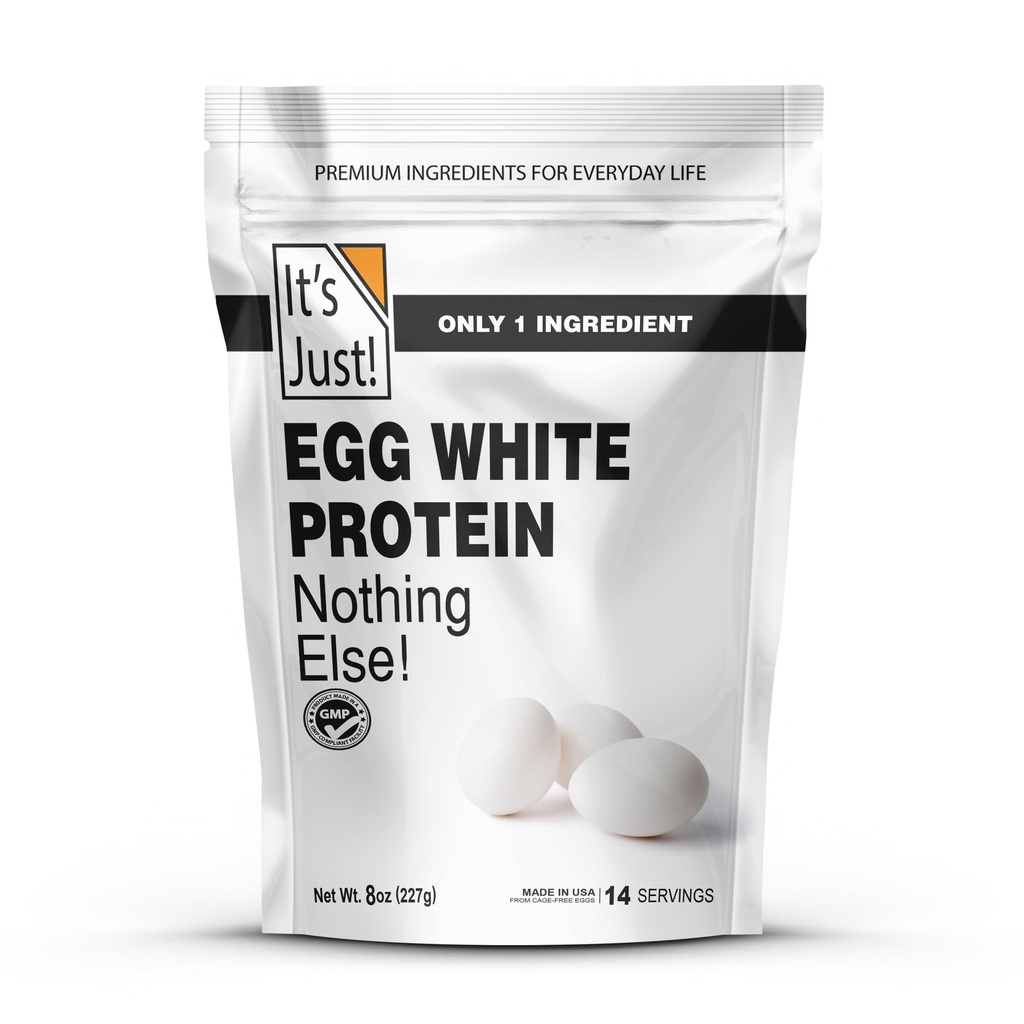 Es ist Just! - Egg White Protein Powder, Made in USA aus Cage-Free Eggs, Dried Egg Whites (Unflavored, 8oz)