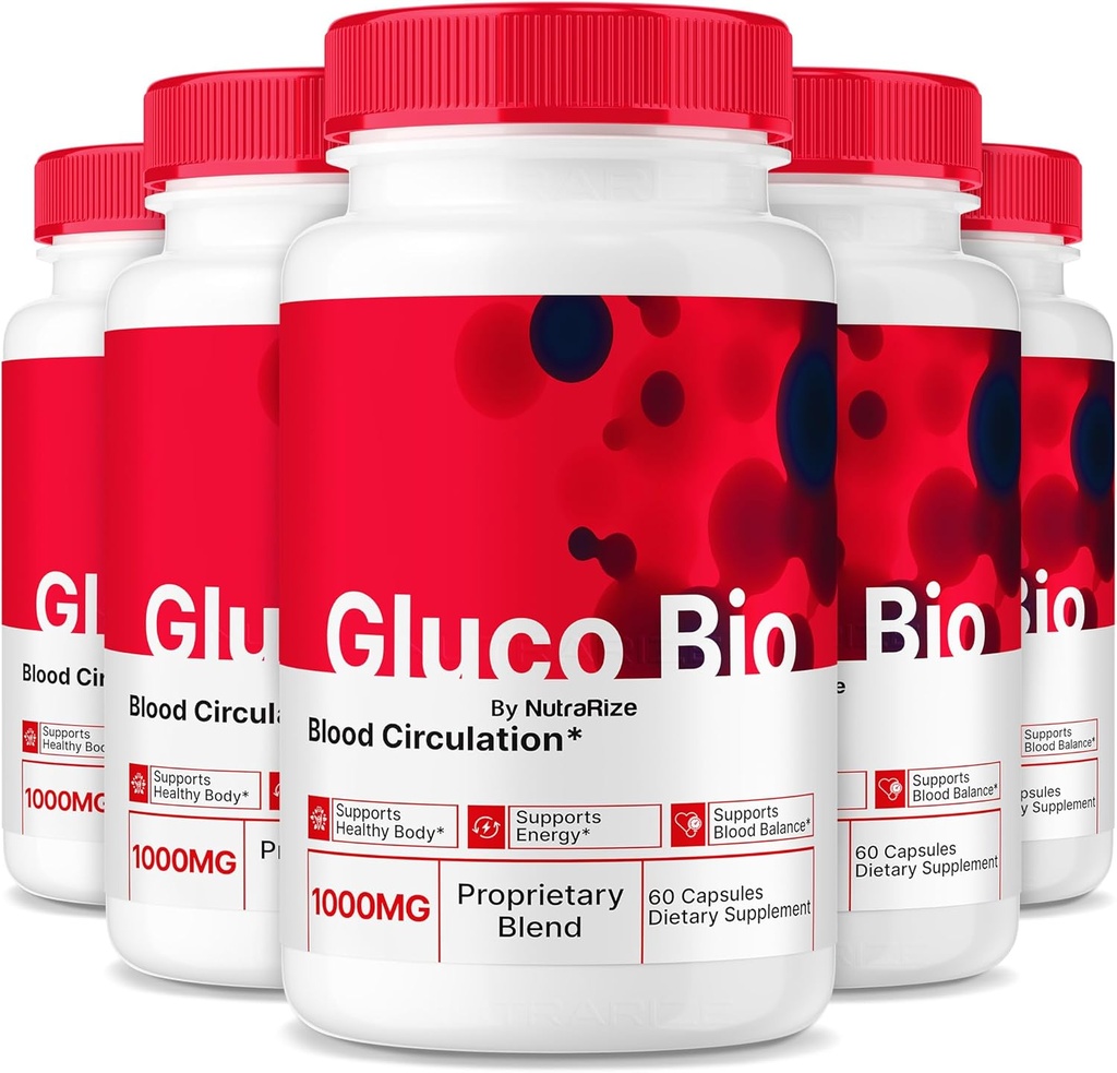 (5 Pack) GlucoBio Kapseln, offizielle Gluco Bio-Blut-Supplement, Alle natürlichen Formel zu unterstützen Gesamtgesundheit und Wellness, Premium Vitamin Pillen, GlucoBio Bewertungen (300 Kapseln)