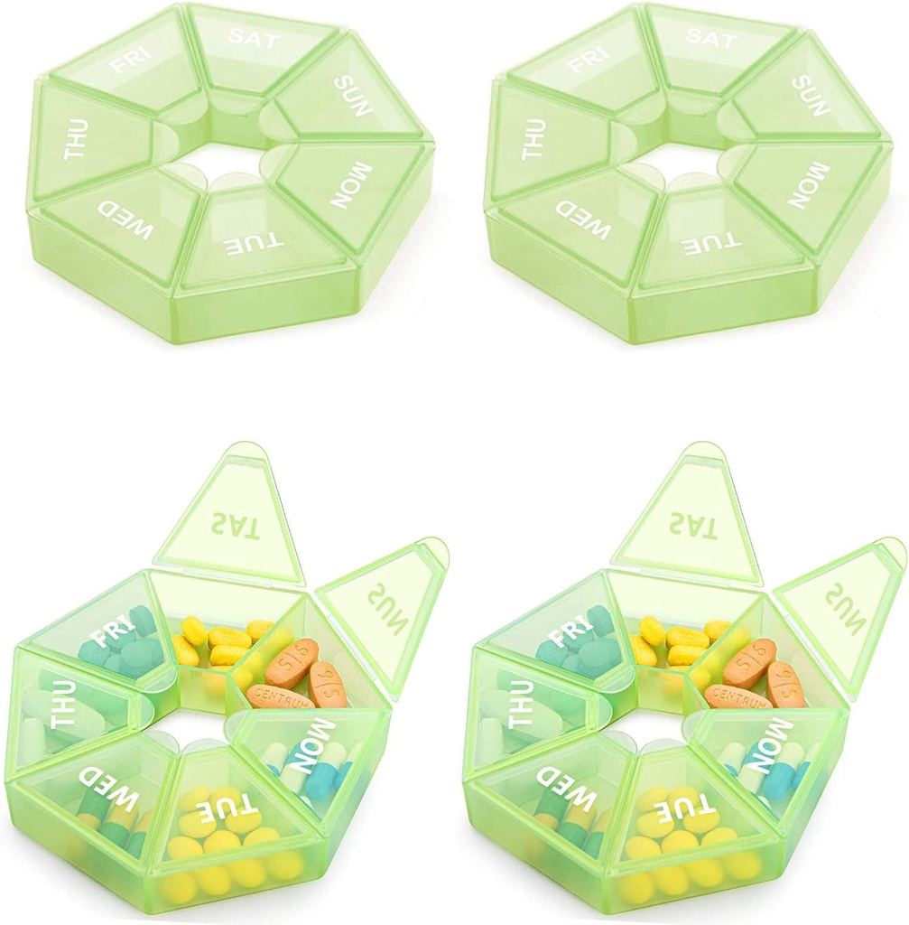 Weekly Pill Organizer Large 7 Day Pill Box Organizer Daily Medicine Case for Vitamin Fish Oil Pills Supplements Arthritis Friendly