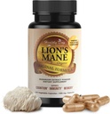 Lions Mane Mushroom Cognition Capsules - 120 Count | Organic, Gluten Free, Alpha Brain Supplement für Erwachsene | Brain Vitamins & Focus Nootropic | Made in USA