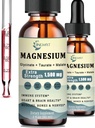 1500mg Magnesium Complex Liquid Drops - Hohe Absorption Triple Magnesium von flüssigem Magnesium Glycinat, Taurate & Malate, Hinzugefügt mit Coq10, Zink, Vitamin D3 für Muskeln, Nerven & Energie