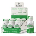 Biene und Sie Propolis Immun Shot, Probiotic, Vitamin C, Vitamin D3, Zink, Ginger, Immununterstützung, Gut Health, Verdauungsgesundheit, Bioactive 1.69 Fl. oz, 12 Pack