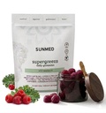 SUNMED Supergreens Daily Gummis – Wellness-Mischung mit Ashwagandha, Grüner Tee, Spirulina, Probiotika, Antioxidantien & Detox-Unterstützung für Immunität, Gut, Haut & Gehirn Gesundheit | Wild Raspberry, 60ct