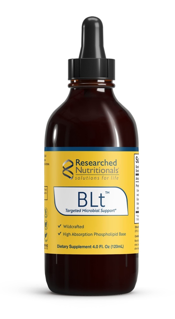 Geforschte Ernährung BLT - Fortgeschrittene mikrobielle Unterstützung - Black Walnut Hull, Boneset Herb, Sarsaparilla & Lomatium Tincture - Phospholipid Delivery Complex for Maximum Absorption (4 fl oz)