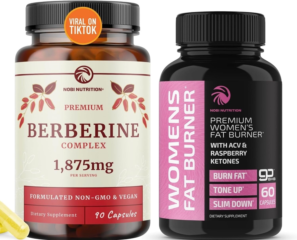 Berberine Complex Supplement plus Fat Burner für Frauen | Weight Loss & Sugar Support mit Raspberry Ketone | Appetite Suppressant, Metabolismus Booster und Belly Fat Reducer | 1 Monat Versorgung