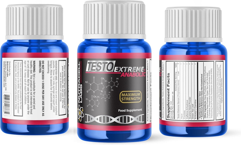 Testo Extreme Anabolic (4 Monate Kurs) Testosteron Booster, Muskelwachstum & Stärke Stack