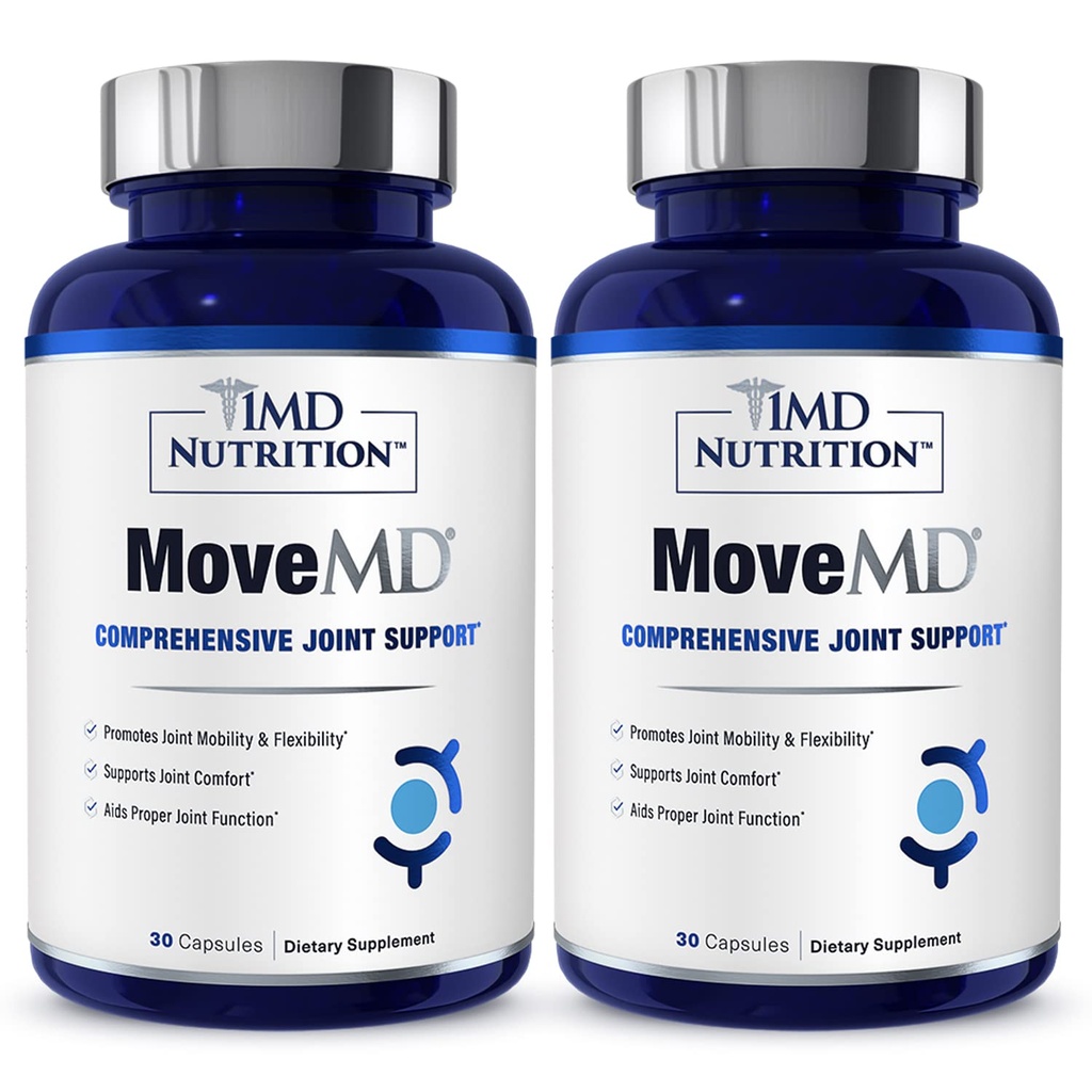 1MD Nutrition MoveMD - Joint Health Supplement - Arzt Formuliert | mit Collagen, Astaxanthin und mehr | 30 Kapseln (2-Pack)