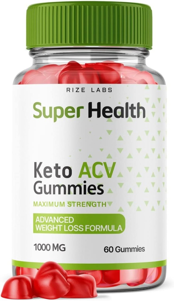 rize labs - Super Health Keto ACV Gummies - Advanced Weight Loss Formula für Belly Fat, Apple Cider Essig Superhealth Gummy Supplement (60 Gummis)