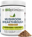 BIOptimizers Pilz Kaffee Alternative – Chai Drink – Lion’s Mane, Chaga, Reishi + Collagen Peptides for Focus, Energy & Gut Health – Adaptogenic Pilze & MCT Powder – 15 Portionen