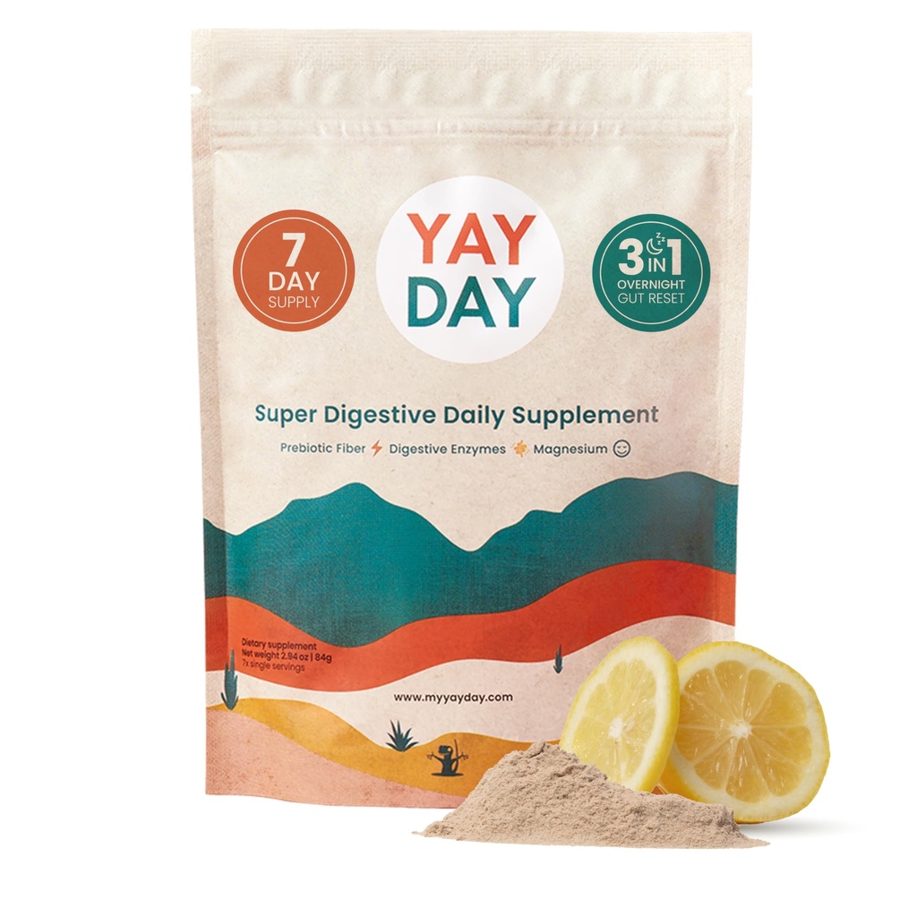 Nighttime Prebiotic Fiber Powder mit Verdauungsenzymen & Magnesium Glycinate für Schlaf, On-The-Go Travel 7 Pack | Gut Health Supplement für Damen und Herren - Bloating Relief löslich und unlöslich