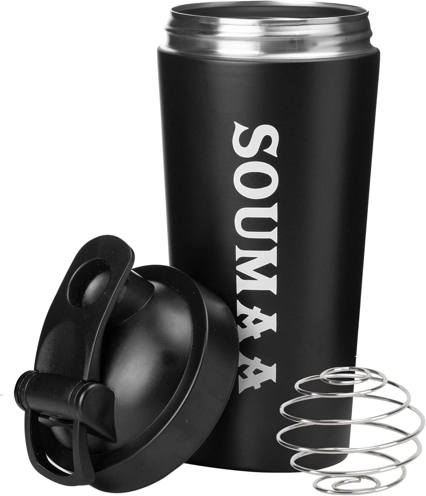 Insulated Stainless Steel Protein Shaker Bottle mit Wire Mixing Ball-24oz Insulated Shaker Bottle zum Mischen von Proteinpulvern, Smoothie Mixing, Supplement Mixing und für Pre-Workouts