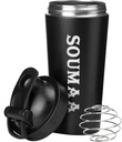 Insulated Stainless Steel Protein Shaker Bottle mit Wire Mixing Ball-24oz Insulated Shaker Bottle zum Mischen von Proteinpulvern, Smoothie Mixing, Supplement Mixing und für Pre-Workouts