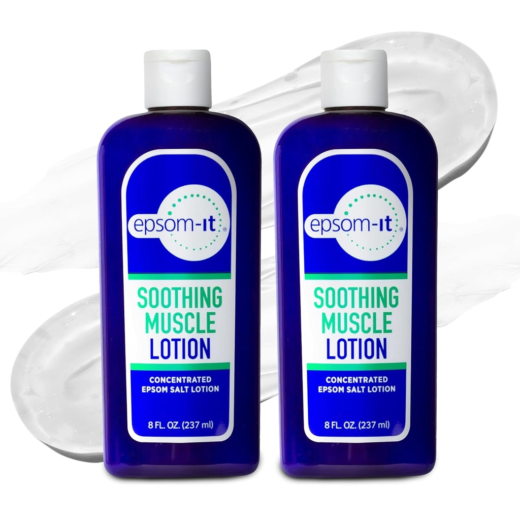 EPSOM-IT beruhigende Muskellotion - Epsom Salz Magnesiumsulfat Creme Arnica für Muskelschwierigkeit, topische Magnesiumlotion, bieten Komfort für Beine, Knie und Füße, 8.0 Unzen, 2-Pack
