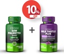 ORZAX Saw Palmetto 2000 mg 120 Vegatable Capsules and Milk Thistle Plus mit Dandelion 120 Vegatable Capsule, Bundle