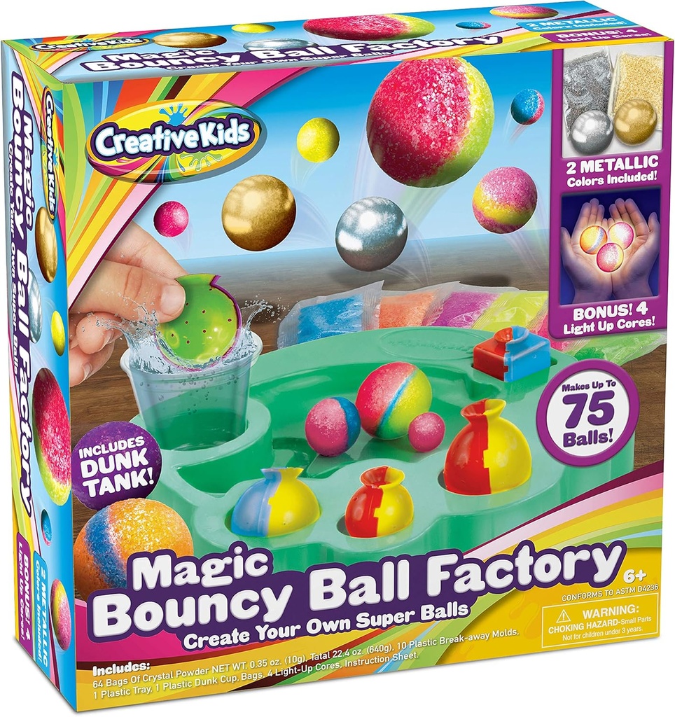 Magic Bouncy Ball Factory Set - Machen 75 atemberaubende DIY Bouncy Balls, Light-Up Magic Balls! Science Kits für Kinder, perfekt für Wissenschaftsprojekte und Wissenschafts-Parteien!