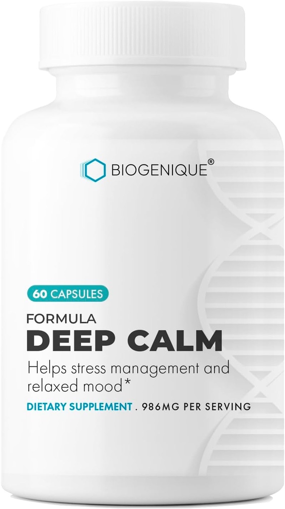 Deep Calm Formula, mit Ashwagandha und Kamille, Kräuterformel mit Vitaminen & Minerals, unterstützt Entspannung & Calm, 60 Kapseln - Made in USA - Vegan, Non-GMO, Gluten Free