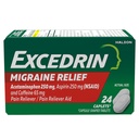Excedrin Migraine Relief Caplets für Migraine Symptome, Acetaminophen 250mg, Aspirin 250mg, Koffein 65mg, Schmerzrelief, 24 Count