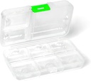 Pill Organizer, Tragbare Pille Fall, 9 Fächer Moisture-Proof Reise Pille Fall für Vitamine, Medizin, Fischöl, Nahrungsergänzungsmittel, Pillenspender (Weiß)