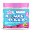 Obvi Hydration Pulver | Elektrolyt & Collagen Peptide Complex | 5 Arten von Kollagen mit Hyaluronsäure | Unterstützt Hautelastizität & Gelenke Gesundheit | Zuckerfreie Himbeere Rose, 30 Servierungen