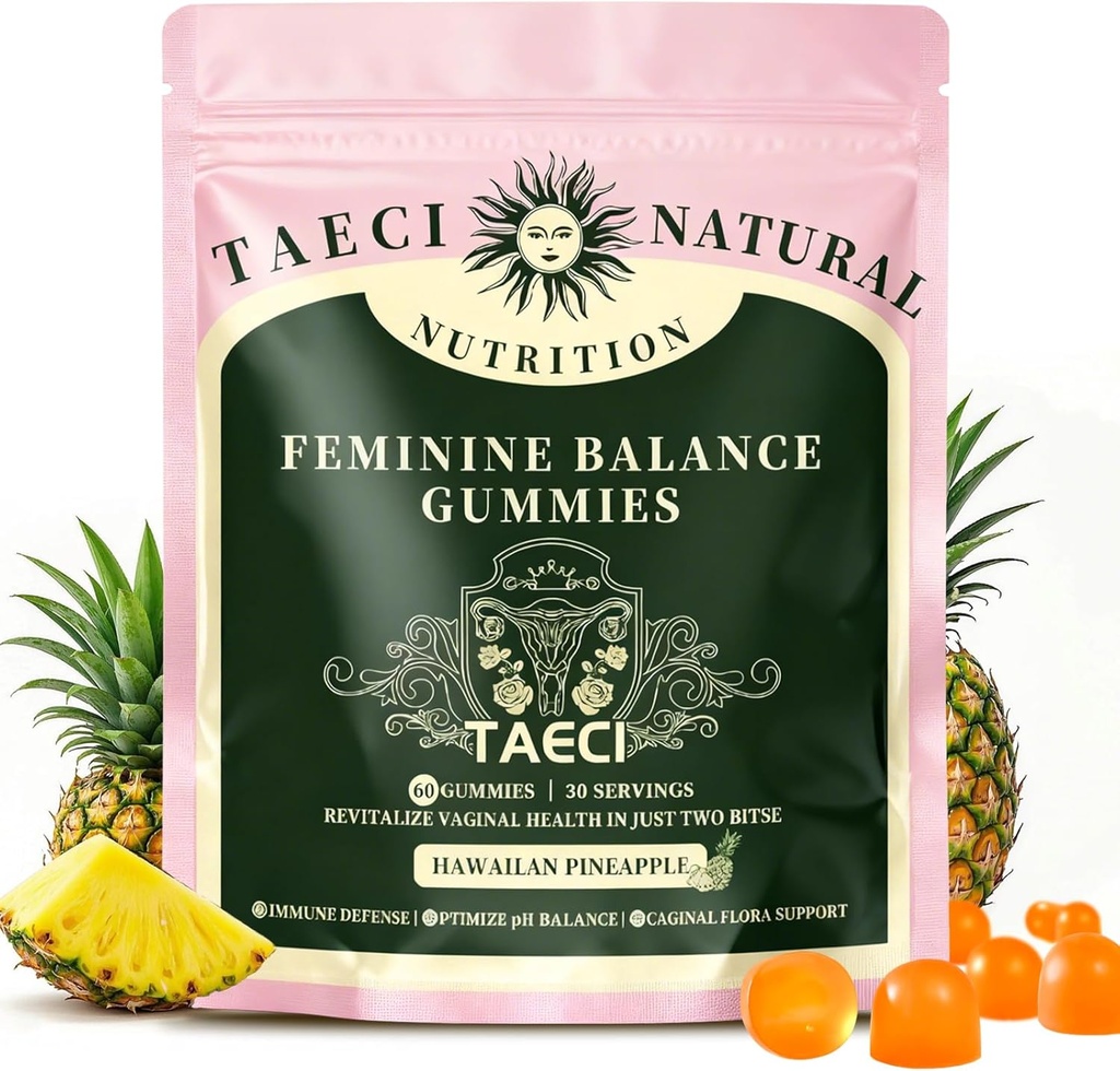 Premium Feminine Balance Gummis für Frauen Gesundheit – Hawaiian Ananas Flavor, unterstützt Vitalität & Gut Gesundheit (Neue Verpackung)