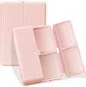 FYY Daily Pill Organizer, 7 Komponenten Tragbare Pille Fall Reisen Pille Organizer,[Folding Design] Pille Box für Geldbeutel, um Vitamine zu halten, Kaffee Leberöl, Ergänzungen und Medikamente-Pink