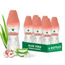 Aloe vera Saft (Peach aromatisiert) mit größerem klobigen reinen Aloe-Pulver (6 Packungen) Pflanzensaft groß für die Hydratation und enthält große Aloe-Pulver. Es ist gesund für Erwachsene und Kinder