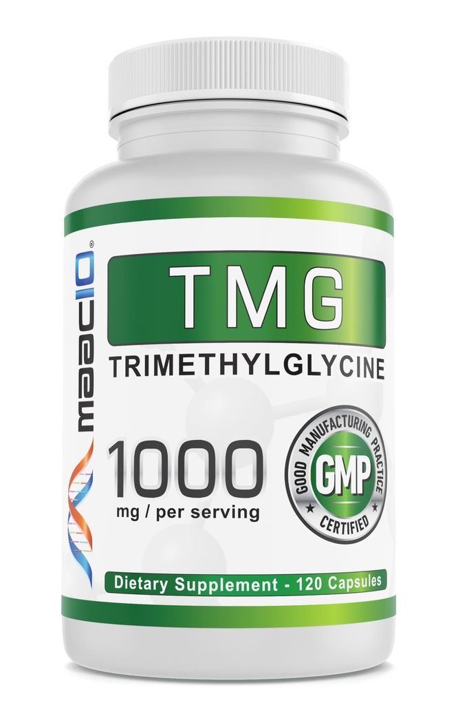 MAAC10 TMG 1000MG NSF Zertifizierte Ergänzung | Trimethylglycin oder Betaine Anhydrous | Methylierung, Homocystein und Leberunterstützung (120 Kapseln)