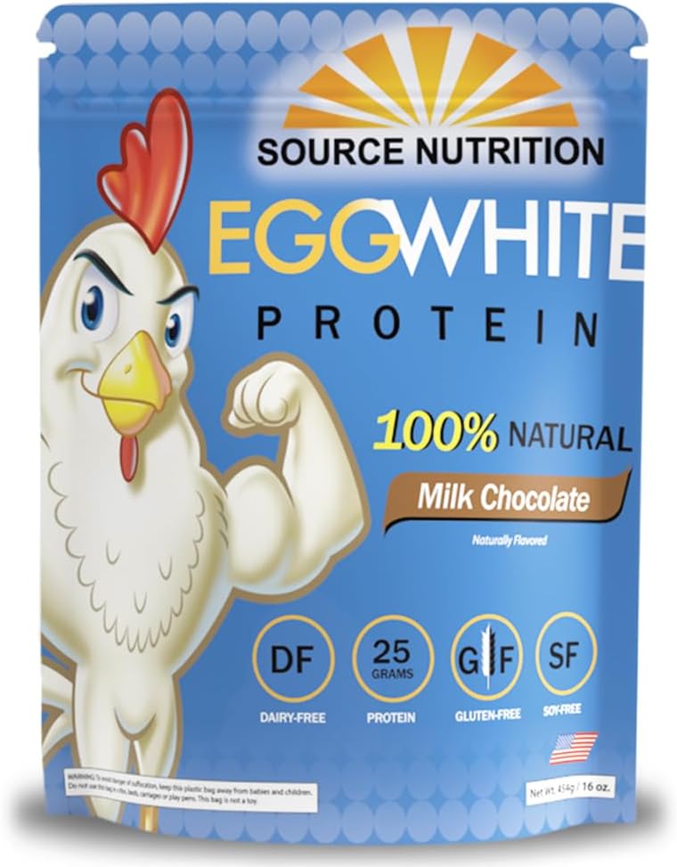 1 lb Egg White Protein Powder von Source Nutrition - 25 Gramm Protein, Lean Muscle bauen, Dairy Free - Milchschokolade