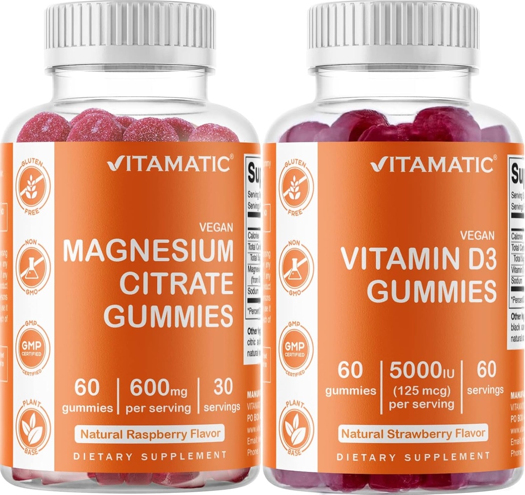 Vitamatic Magnesium & Vitamin D3 Gummis Combo - 60 Vegan Count Jede