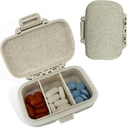 Travel Pill Organizer - dauerhafte, wasserdichte Pille Fall Reisegröße mit 3 Komponenten - Kompakte Pille Reisetasche für Vitamine, Nahrungsergänzungsmittel, Medizin - Reise Pille Container für Geldbeutel (Weiß)