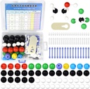 136pcs Organische Chemie Molekulare Modell-Set für Studenten und Lehrer Anorganische & Organische akademische Chemie Ausbildung 59 Atome & 76 Links Bindungen & 1 Link Atoms Remover