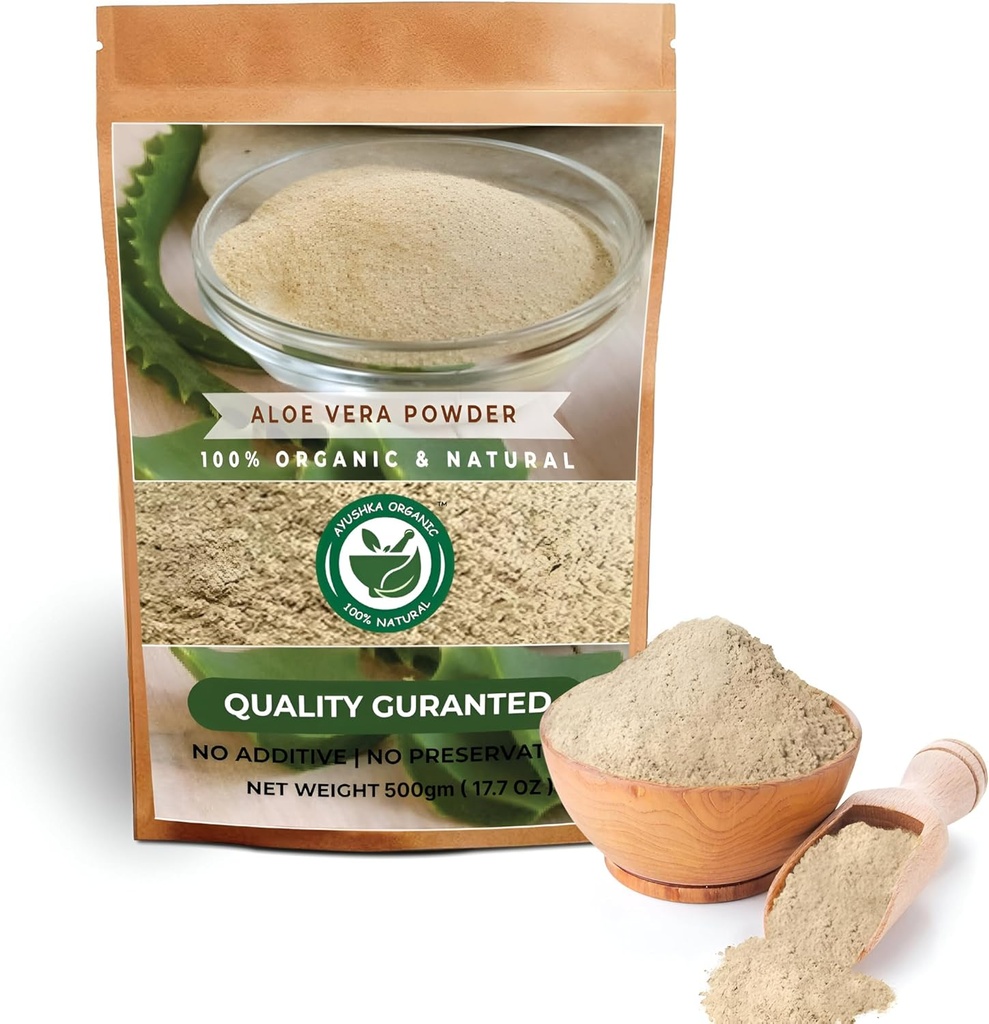 Aloe Vera Pulver | Aloe barbadensis | Haarpflege, Hautpflege und natürliche Mittel (17.7 OZ | 500 gm)