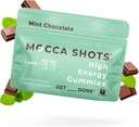 SGC Höchste Konzentration 100mg Koffein pro Gummy, 2 Gummie pro Packung, 12-Pack Mocca Schüsse Mint Schokolade Pflanze-Based nootropic Instant Energy mit Ginkgo biloba, Theobromine.